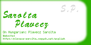 sarolta plavecz business card